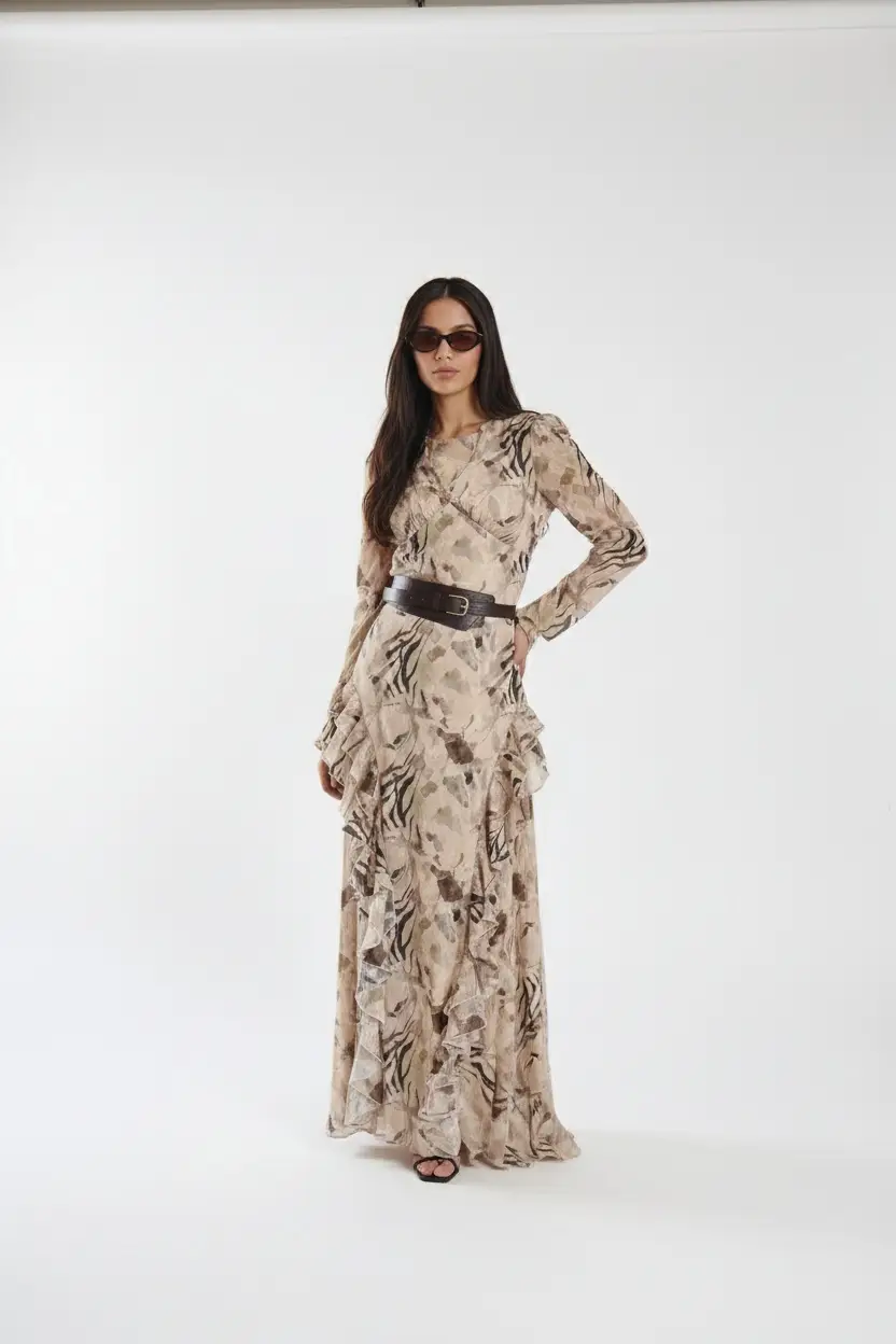 Cleo Floral Green Gown