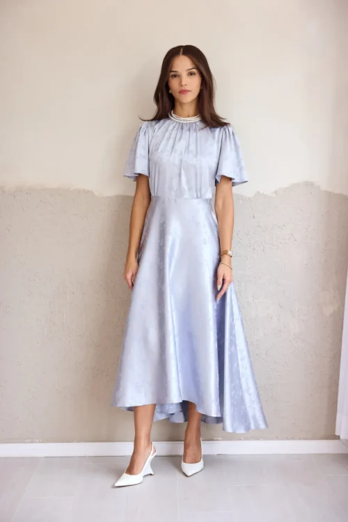 udri silver silk dress