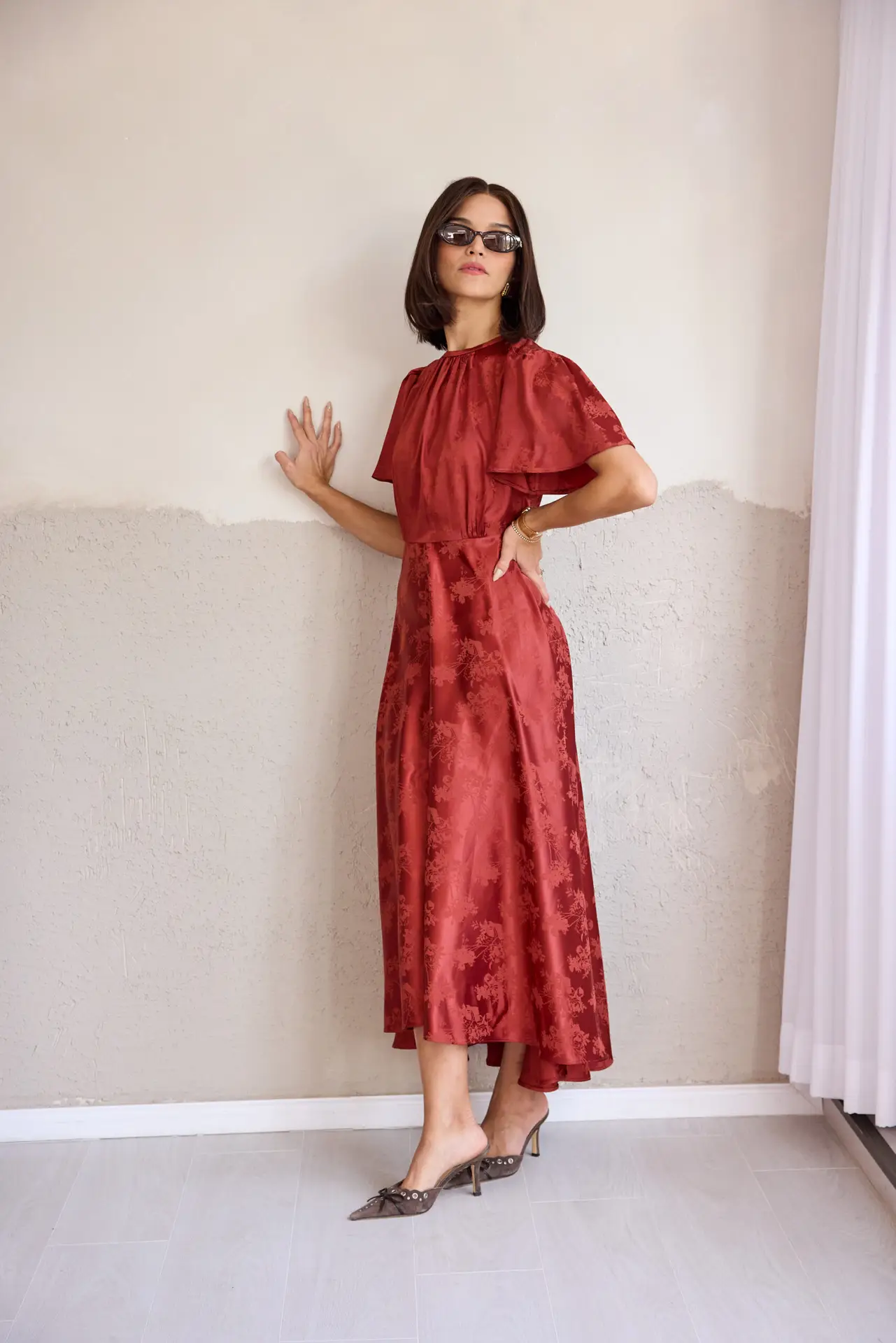 udri terracotta silk dress - Image 2