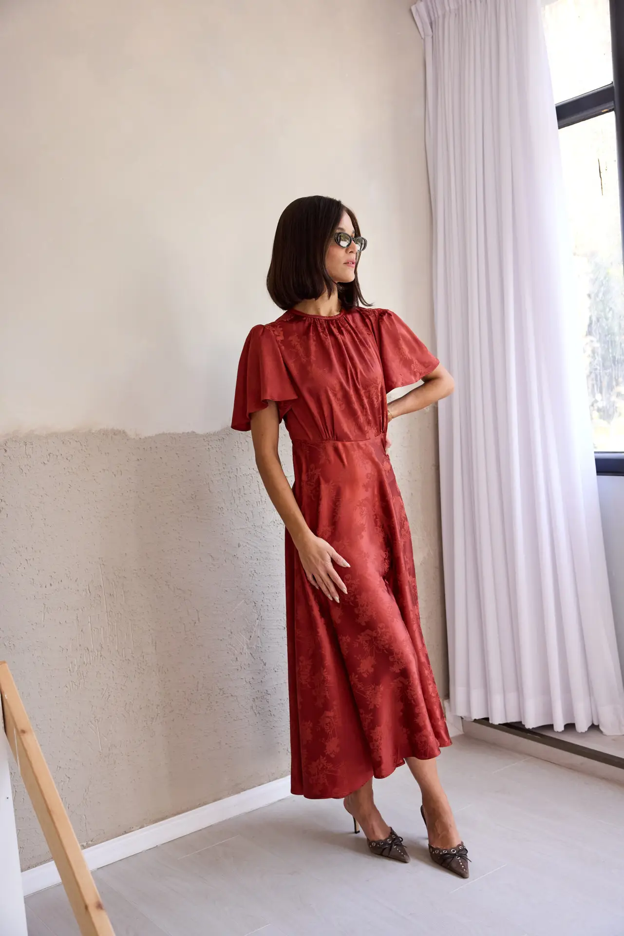 udri terracotta silk dress - Image 3