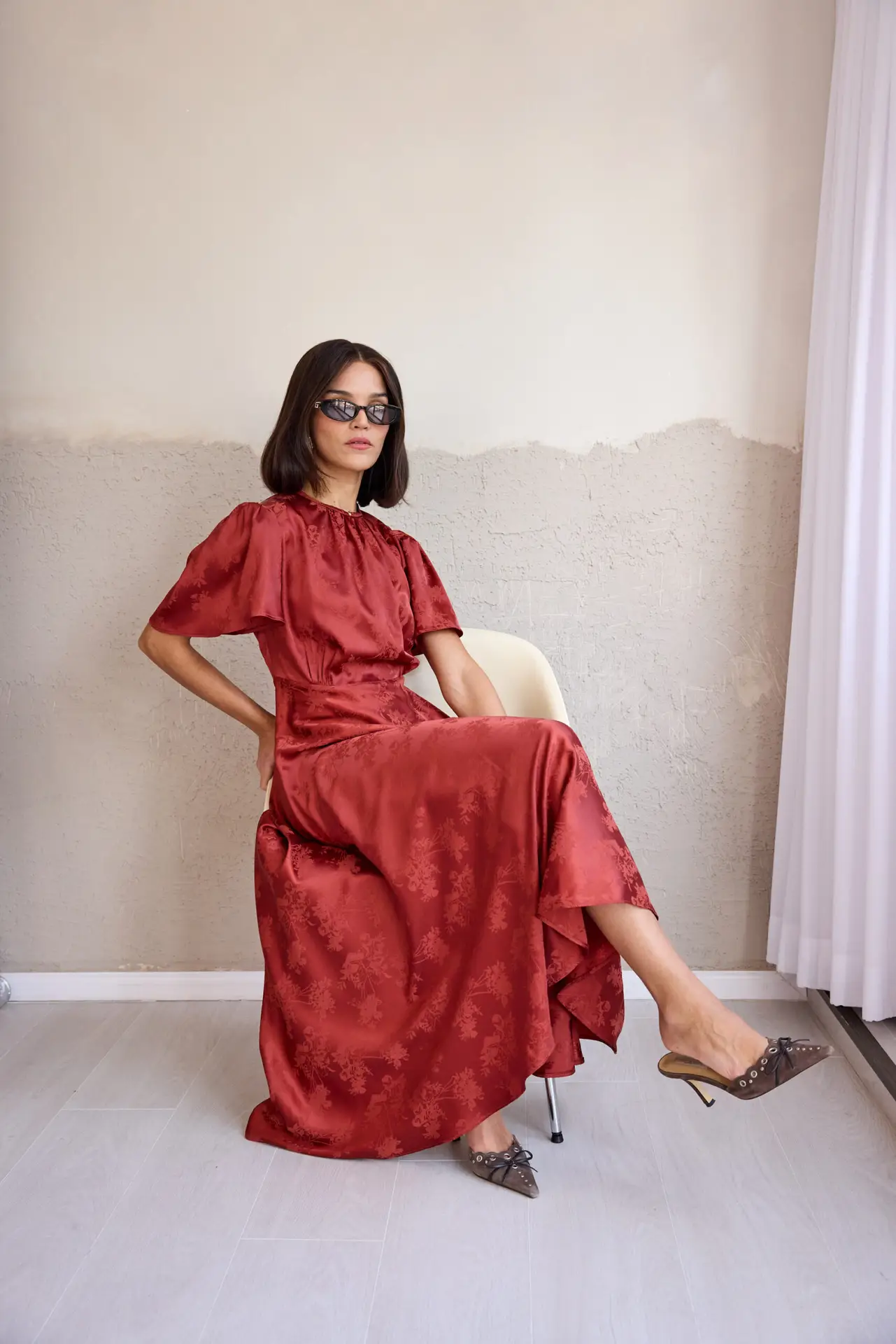 udri terracotta silk dress - Image 6