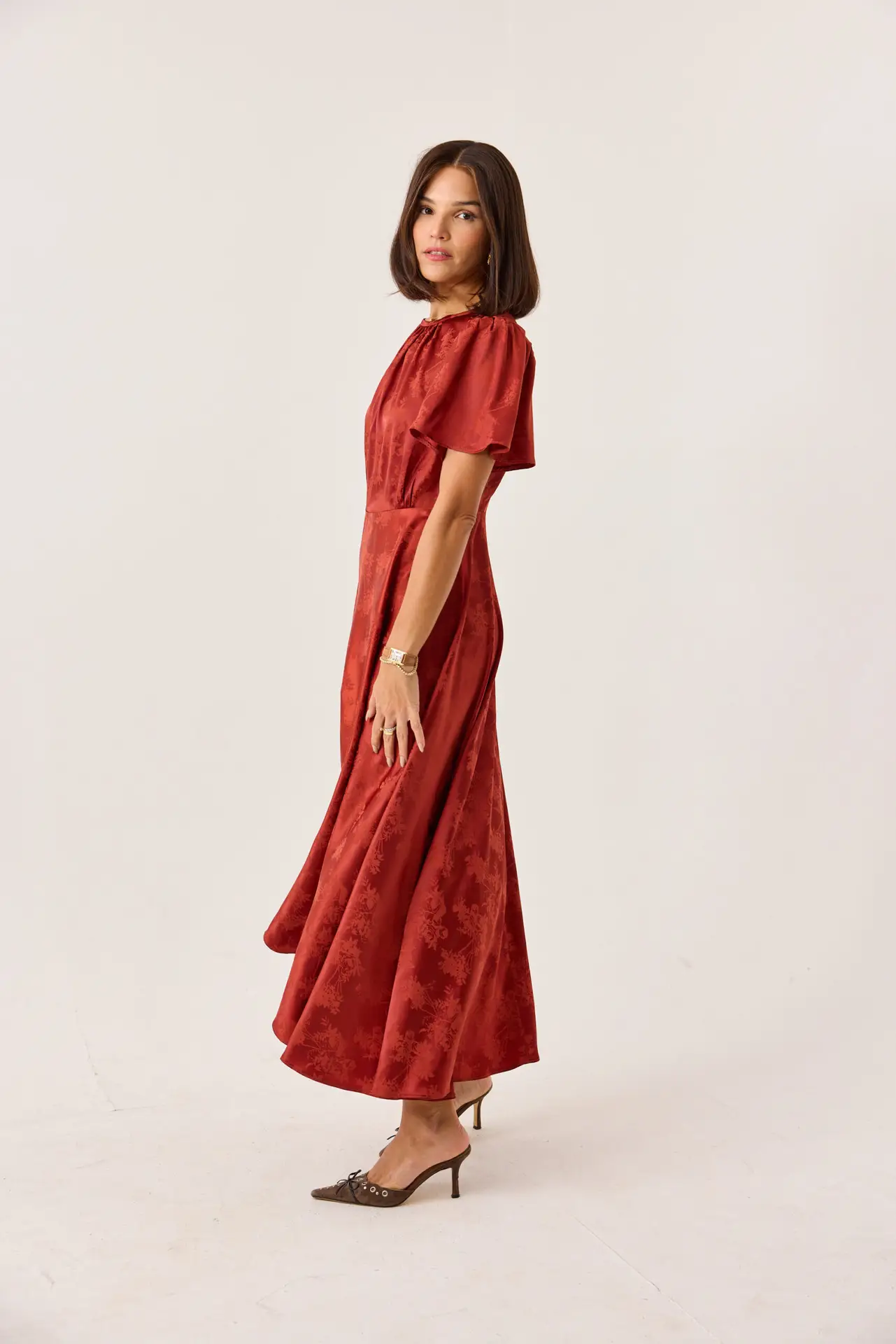 udri terracotta silk dress - Image 7